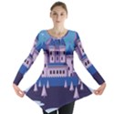 Illustration Castle Mountain Tower Sky Long Sleeve Tunic  View1