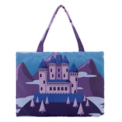 Illustration Castle Mountain Tower Sky Medium Tote Bag by danenraven