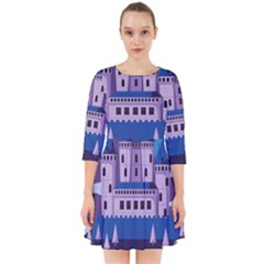 Illustration Castle Mountain Tower Sky Smock Dress by danenraven