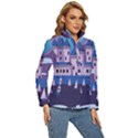 Illustration Castle Mountain Tower Sky Women s Puffer Bubble Jacket Coat View3