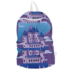 Illustration Castle Mountain Tower Sky Foldable Lightweight Backpack by danenraven