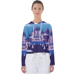 Illustration Castle Mountain Tower Sky Women s Slouchy Sweat