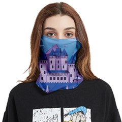 Illustration Castle Mountain Tower Sky Face Covering Bandana (two Sides) by danenraven