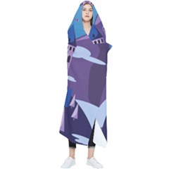 Illustration Castle Mountain Tower Sky Wearable Blanket by danenraven