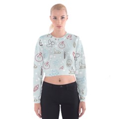 Winter Pattern Background Element Cropped Sweatshirt by danenraven