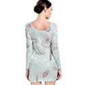 Winter Pattern Background Element Long Sleeve Velvet Bodycon Dress View2