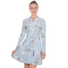 Winter Pattern Background Element Long Sleeve Panel Dress by danenraven