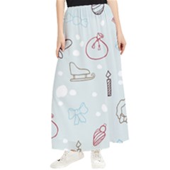 Winter Pattern Background Element Maxi Chiffon Skirt by danenraven