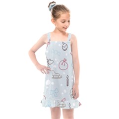 Winter Pattern Background Element Kids  Overall Dress by danenraven