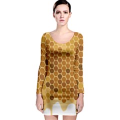 Honey Nature Bee Cute Wax Beeswax Long Sleeve Bodycon Dress by danenraven