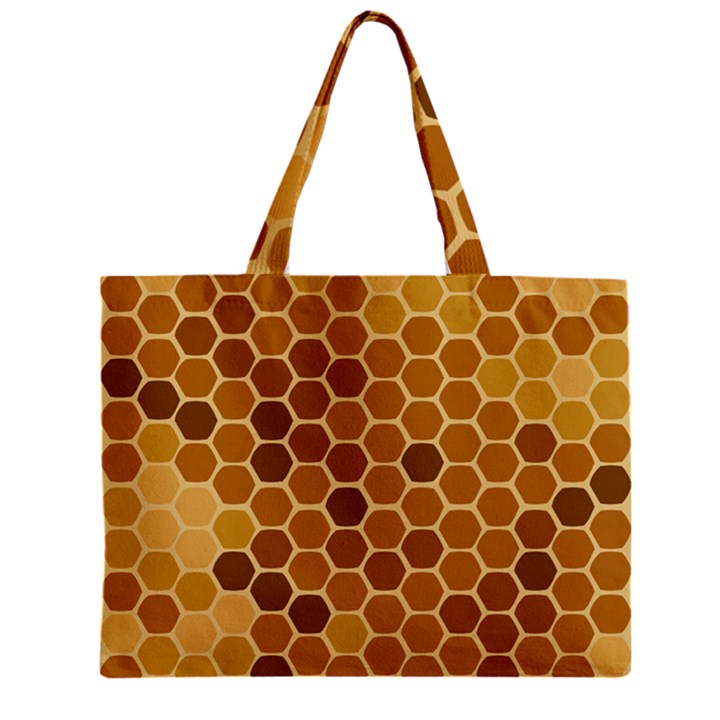 Honey Nature Bee Cute Wax Beeswax Zipper Mini Tote Bag