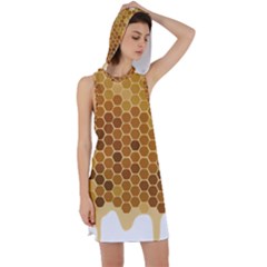 Honey Nature Bee Cute Wax Beeswax Racer Back Hoodie Dress by danenraven