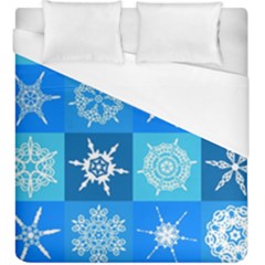 Xmas Christmas Pattern Snow Background Blue Decoration Duvet Cover (king Size) by danenraven