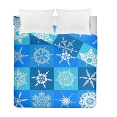 Xmas Christmas Pattern Snow Background Blue Decoration Duvet Cover Double Side (full/ Double Size) by danenraven