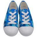 Xmas Christmas Pattern Snow Background Blue Decoration Kids  Low Top Canvas Sneakers View1