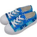 Xmas Christmas Pattern Snow Background Blue Decoration Kids  Low Top Canvas Sneakers View2