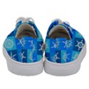 Xmas Christmas Pattern Snow Background Blue Decoration Kids  Low Top Canvas Sneakers View4