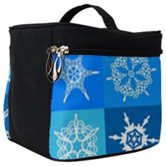 Xmas Christmas Pattern Snow Background Blue Decoration Make Up Travel Bag (big) by danenraven