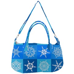 Xmas Christmas Pattern Snow Background Blue Decoration Removal Strap Handbag by danenraven