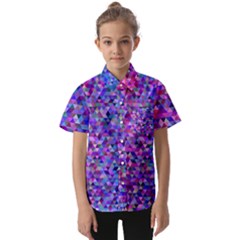 Abstract Triangle Tile Mosaic Pattern Kids  Short Sleeve Shirt by danenraven