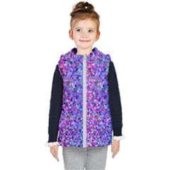 Abstract Triangle Tile Mosaic Pattern Kids  Hooded Puffer Vest by danenraven