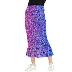 Abstract Triangle Tile Mosaic Pattern Maxi Fishtail Chiffon Skirt by danenraven