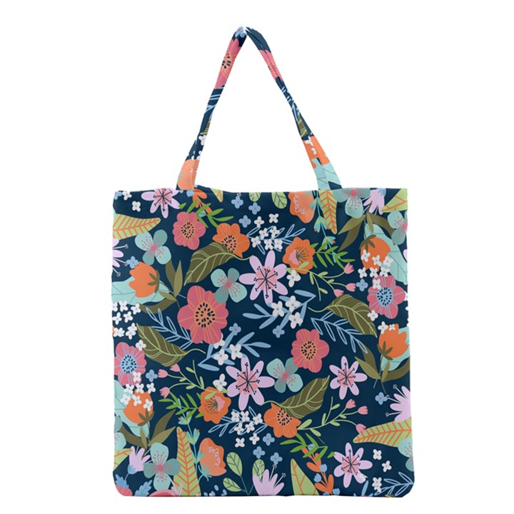 Flower Floral Background Painting Grocery Tote Bag