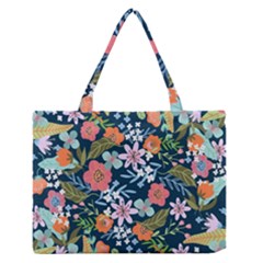 Flower Floral Background Painting Zipper Medium Tote Bag by danenraven