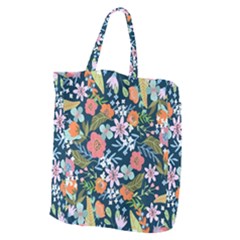 Flower Floral Background Painting Giant Grocery Tote by danenraven