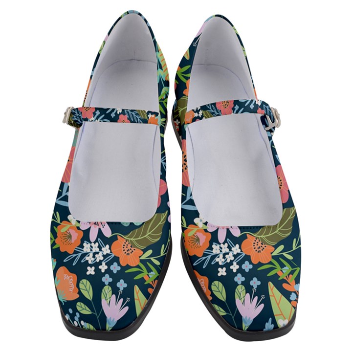 Flower Floral Background Painting Women s Mary Jane Shoes