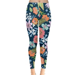 Flower Floral Background Painting Leggings  by danenraven