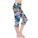 Flower Floral Background Painting Capri Leggings  View4