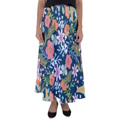 Flower Floral Background Painting Flared Maxi Skirt by danenraven