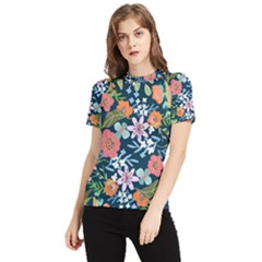 Flower Floral Background Painting Women s Short Sleeve Rash Guard by danenraven