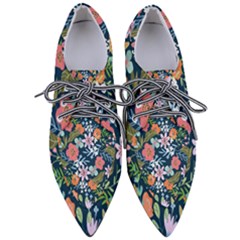 Flower Floral Background Painting Pointed Oxford Shoes by danenraven