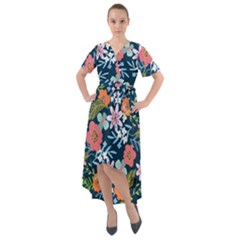 Flower Floral Background Painting Front Wrap High Low Dress by danenraven