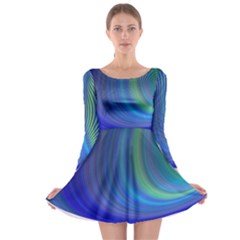 Space Design Abstract Sky Storm Long Sleeve Skater Dress by danenraven