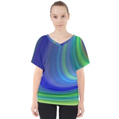 Space Design Abstract Sky Storm V-neck Dolman Drape Top by danenraven