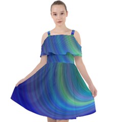 Space Design Abstract Sky Storm Cut Out Shoulders Chiffon Dress by danenraven