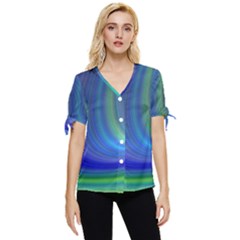 Space Design Abstract Sky Storm Bow Sleeve Button Up Top by danenraven