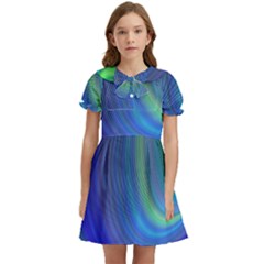 Space Design Abstract Sky Storm Kids  Bow Tie Puff Sleeve Dress by danenraven