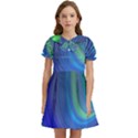 Space Design Abstract Sky Storm Kids  Bow Tie Puff Sleeve Dress View1