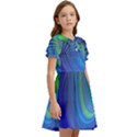 Space Design Abstract Sky Storm Kids  Bow Tie Puff Sleeve Dress View2