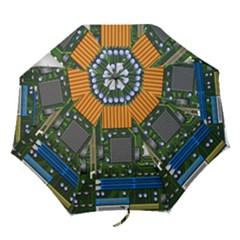 Illustration Motherboard Pc Computer Folding Umbrellas