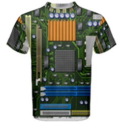 Illustration Motherboard Pc Computer Men s Cotton Tee by danenraven