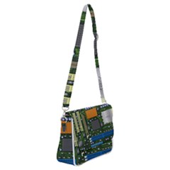 Illustration Motherboard Pc Computer Shoulder Bag With Back Zipper by danenraven