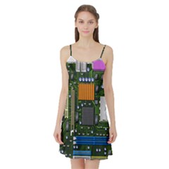 Illustration Motherboard Pc Computer Satin Night Slip by danenraven