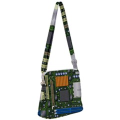 Illustration Motherboard Pc Computer Zipper Messenger Bag by danenraven