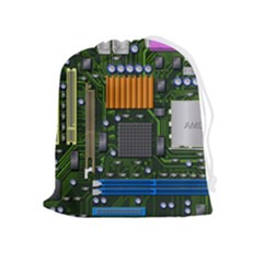 Illustration Motherboard Pc Computer Drawstring Pouch (xl) by danenraven