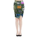 Illustration Motherboard Pc Computer Midi Wrap Pencil Skirt View1